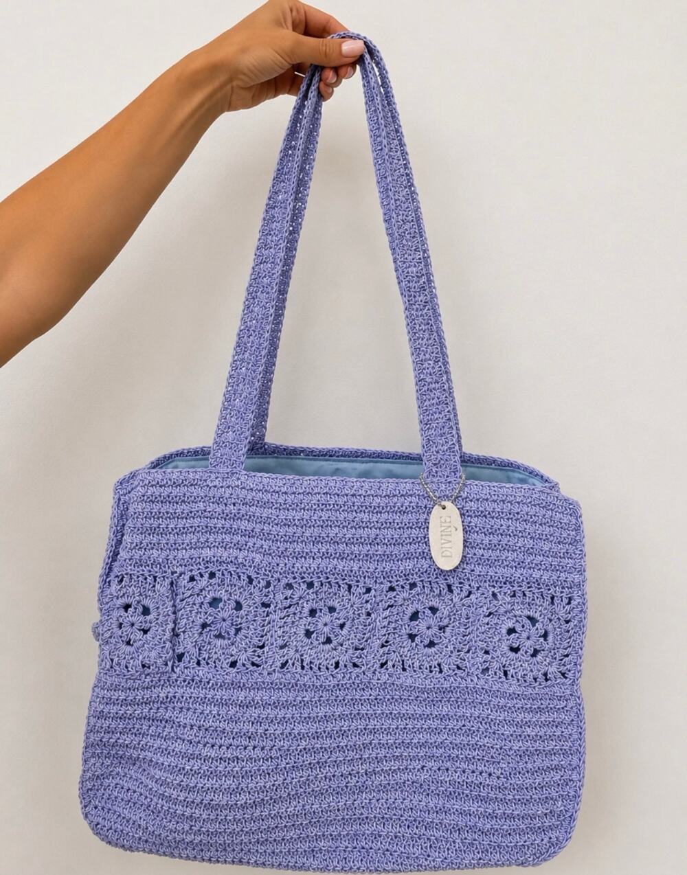 Lavender Crochet Tote Bag